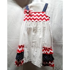 Rare Editions White Seersucker Red White Blue details Memorial Day July 4th 4